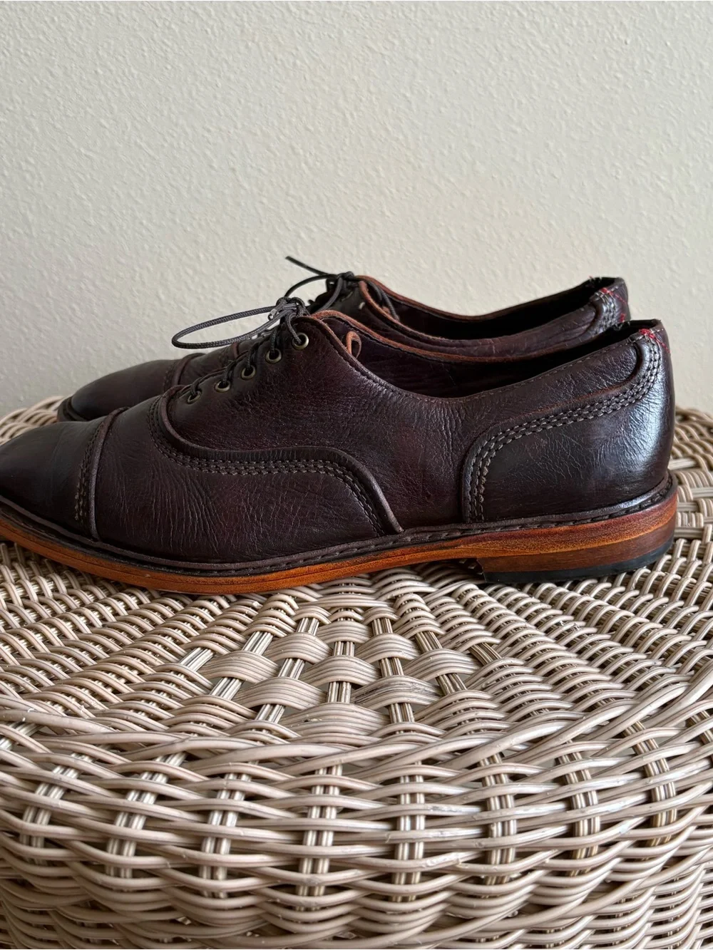 Allen Edmonds Overlord Brown Kudu Leather Oxford Shoes Men Size 9.5D